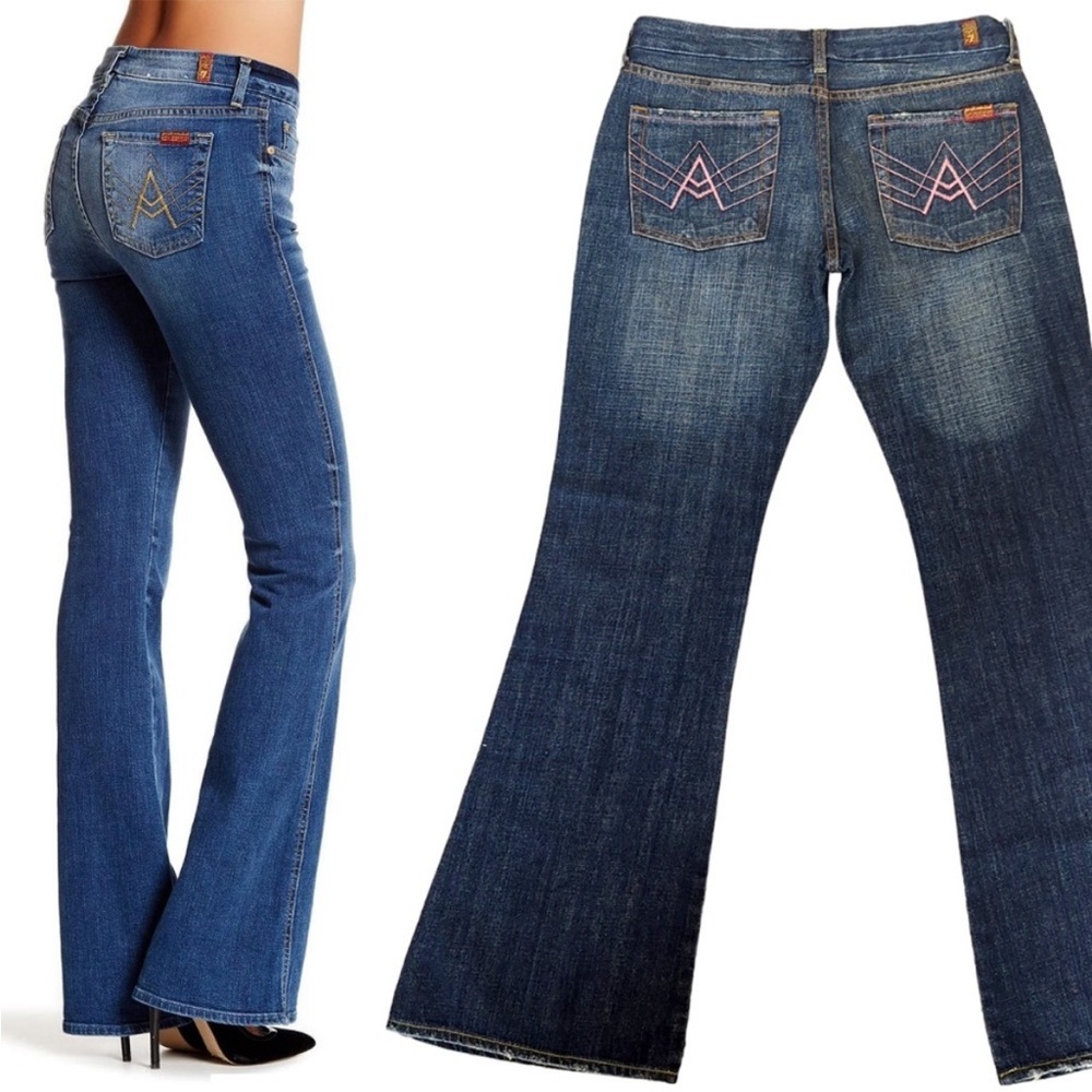 7 For All Mankind Blue Flare Jeans